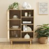Buffet NALORA effet chêne et cannage rotin 1 porte 80cm