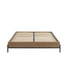 Cadre de lit ARVIA effet chêne foncé 140x190 sommier inclus