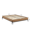 Cadre de lit ARVIA effet chêne foncé 160x200 sommier inclus
