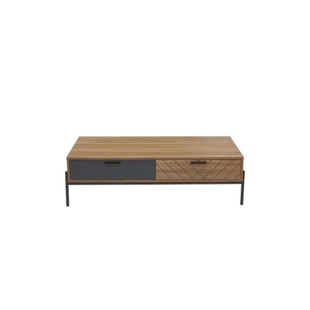 Table basse ARVIA effet chêne foncé et gris 115cm