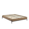 Cadre de lit ARVIA effet chêne foncé 160x200 sommier inclus