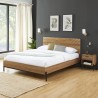 Lit double ARVIA effet chêne foncé 140x190 sommier inclus