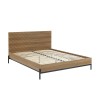 Lit double ARVIA effet chêne foncé 140x190 sommier inclus