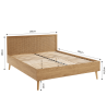 Lit double ELARA cannage rotin 140x190 sommier inclus