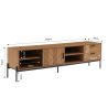 Meuble tv ARVIA effet chêne foncé et gris 180cm