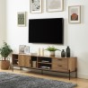 Meuble tv ARVIA effet chêne foncé et gris 180cm
