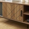 Meuble tv ARVIA effet chêne foncé et gris 180cm