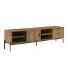 Meuble tv ARVIA effet chêne foncé et gris 180cm