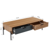 Table basse ARVIA effet chêne foncé et gris 115cm