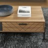 Table basse ARVIA effet chêne foncé et gris 115cm