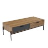 Table basse ARVIA effet chêne foncé et gris 115cm