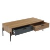 Table basse ARVIA effet chêne foncé et gris 115cm