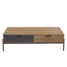 Table basse ARVIA effet chêne foncé et gris 115cm