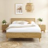 Lit double ELARA cannage rotin 160x200 sommier inclus
