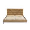 Lit double ARVIA effet chêne foncé 160x200 sommier inclus
