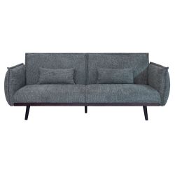 Canapé droit DALO convertible tissu vert 2 places