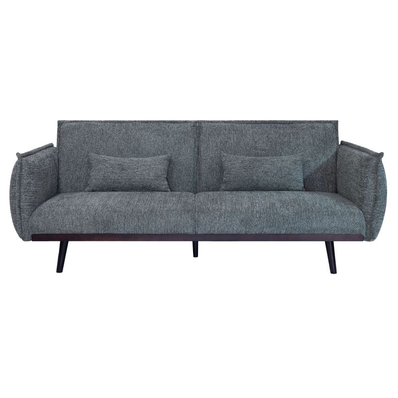 Canapé droit DALO convertible tissu vert 2 places