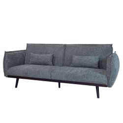 Canapé droit DALO convertible tissu vert 2 places