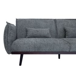 Canapé droit DALO convertible tissu vert 2 places