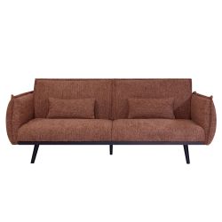 Canapé droit DALO convertible tissu terracotta 2 places