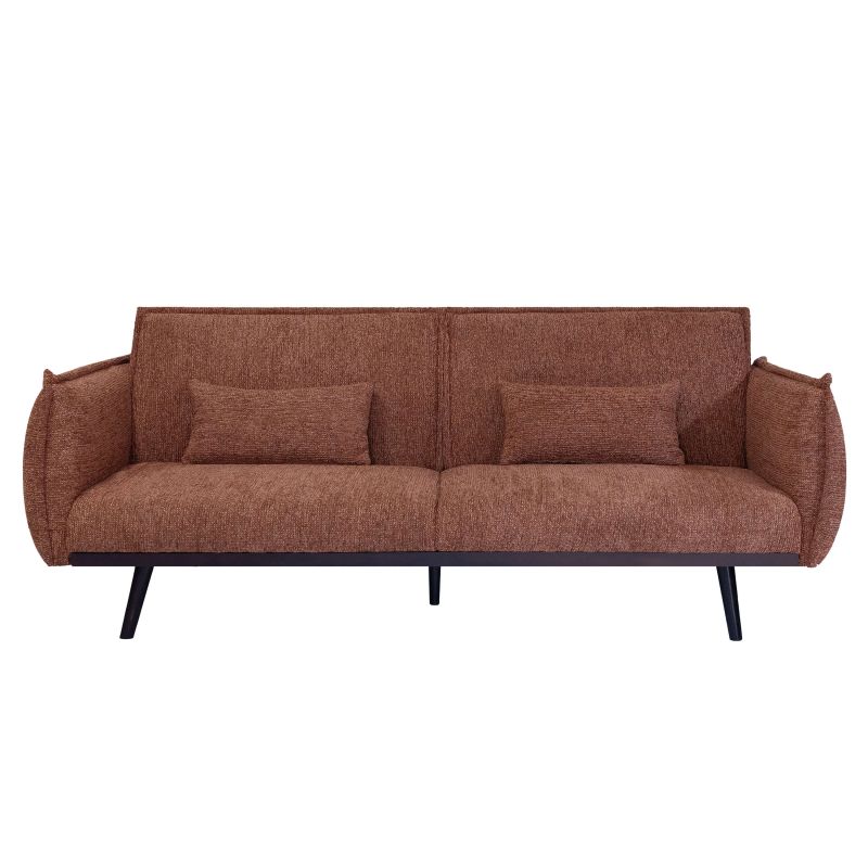 Canapé droit DALO convertible tissu terracotta 2 places