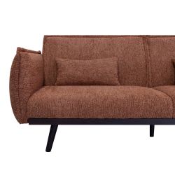 Canapé droit DALO convertible tissu terracotta 2 places