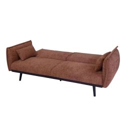 Canapé droit DALO convertible tissu terracotta 2 places