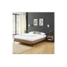 Cadre de lit ARVIA effet chêne foncé 140x190 sommier inclus