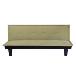 Canapé droit DENA convertible tissu vert 2 places