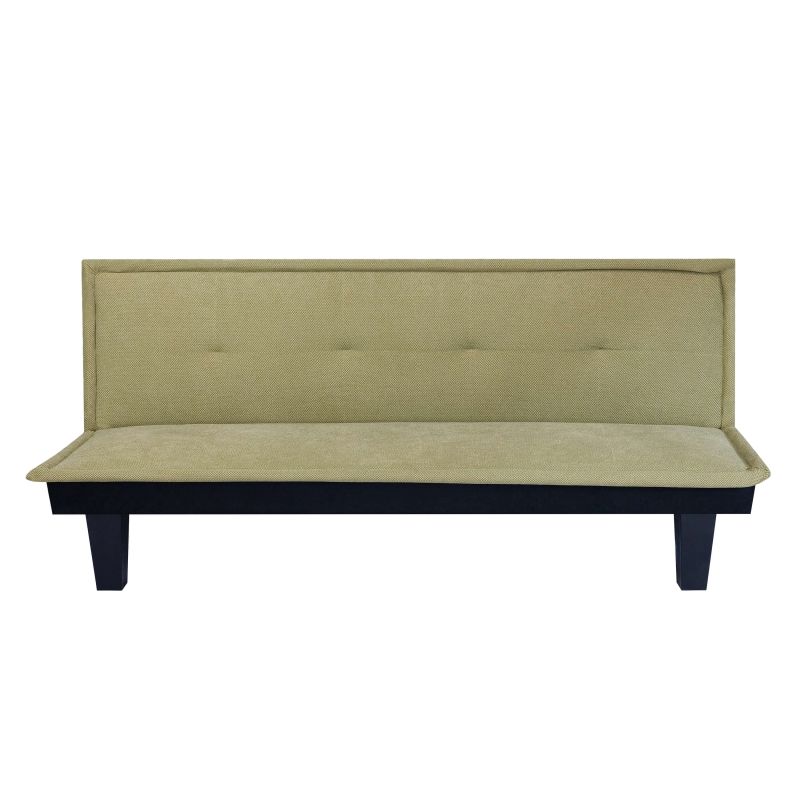 Canapé droit DENA convertible tissu vert 2 places