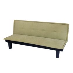 Canapé droit DENA convertible tissu vert 2 places