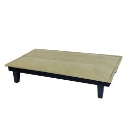 Canapé droit DENA convertible tissu vert 2 places