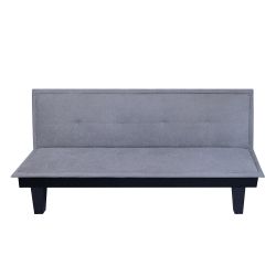 Canapé droit DENA convertible tissu gris 2 places