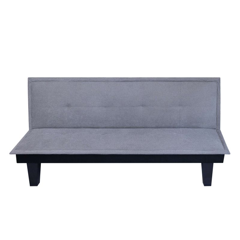 Canapé droit DENA convertible tissu gris 2 places