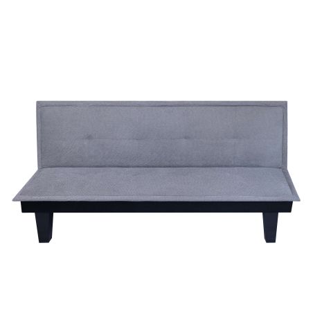 Canapé droit DENA convertible tissu gris 2 places