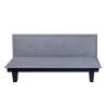 Canapé droit DENA convertible tissu gris 2 places