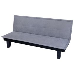 Canapé droit DENA convertible tissu gris 2 places