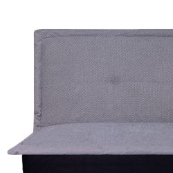 Canapé droit DENA convertible tissu gris 2 places