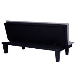 Canapé droit DENA convertible tissu gris 2 places