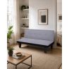 Canapé droit DENA convertible tissu gris 2 places