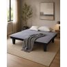 Canapé droit DENA convertible tissu gris 2 places