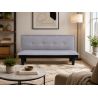 Canapé droit DENA convertible tissu gris 2 places