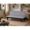 Canapé droit DENA convertible tissu gris 2 places