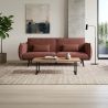Canapé droit DALO convertible tissu terracotta 2 places