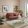 Canapé droit DALO convertible tissu terracotta 2 places