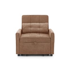 Fauteuil DOVA convertible tissu terracotta 1 place
