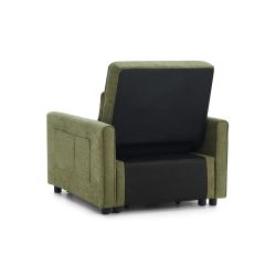 Fauteuil DOVA convertible tissu vert 1 place