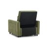 Fauteuil DOVA convertible tissu vert 1 place