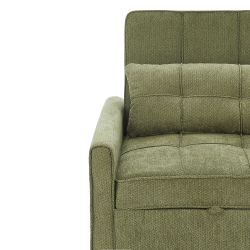 Fauteuil DOVA convertible tissu vert 1 place