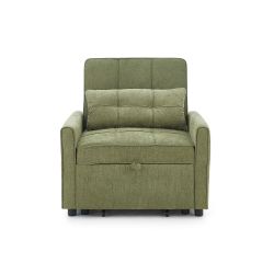 Fauteuil DOVA convertible tissu vert 1 place